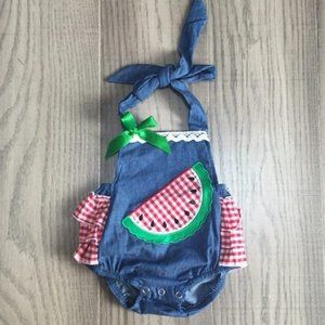 Boutique Watermelon Baby Girls Ruffle Romper Jumpsuit